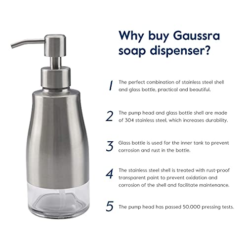 Soap Dispenser with Coaster and Stickers (Brushed Nickel)