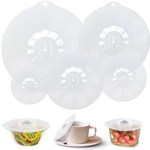 Silicone Lids for Food Storage (Clear White)