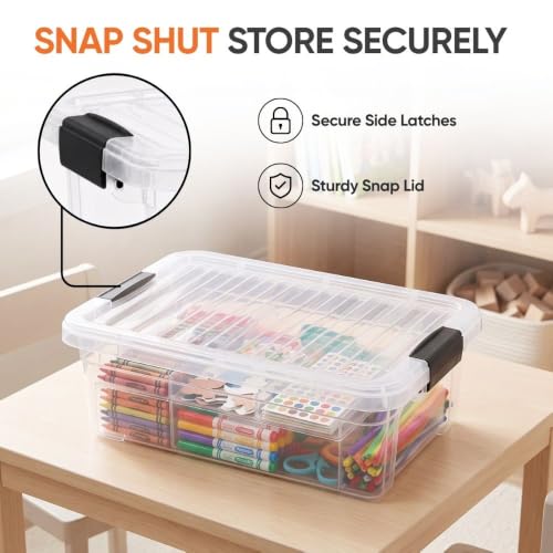 7.4 Quart Clear Plastic Storage Bin with Lid (7.4 Quart)