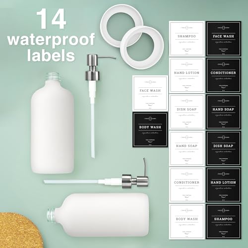 White Glass Soap Dispenser (Matte White Bottle / Silver Pump)