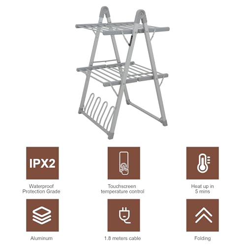 Heated Clothes Drying Rack Foldable Timer Shoes Socks