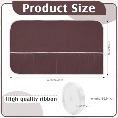 6 Pcs Anti Tarnish Silverware Storage Bags Felt (12 Slots / Brown)