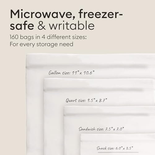Compostable Storage Zip Bags 140 Count Variety Pack
