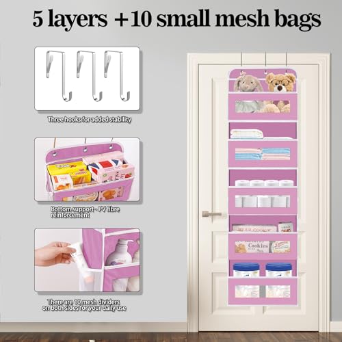 Over The Door Organizer (D Pink / 2 Pack)