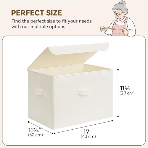 Memory Keepsake Storage Box (Ivory White&Khaki / Extra Large-2 Pack)