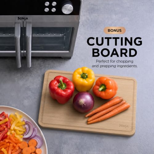 French Door Premier Air Fry Oven with Cutting Board (Silver + Cutting Board)