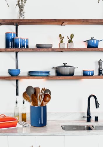 Ceramic Kitchen Utensil Holder for Countertop (Royal Blue)