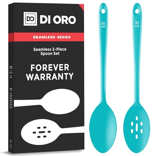DI ORO Silicone Cooking Spoons (Teal)