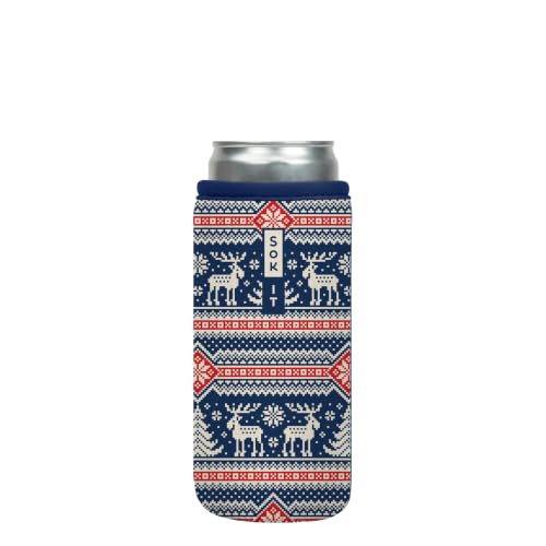 CanSok Sleeve for Beer & Soda Insulated Neoprene Cover (Sweater Weather / 12oz Slim Can Sleeve)