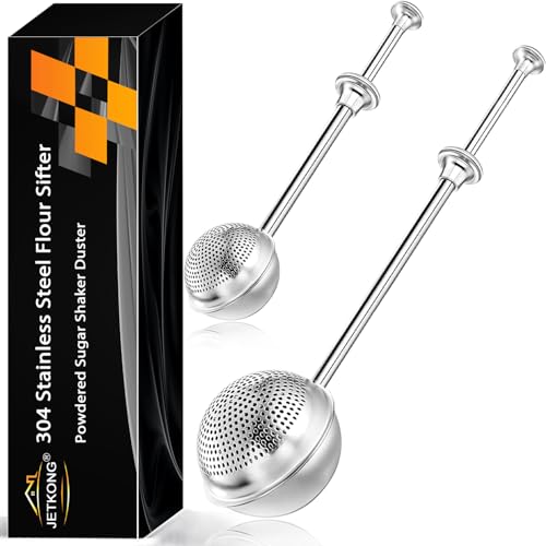 2 Pcs Flour Sifter (Silver / 2 Pcs Small+Large)