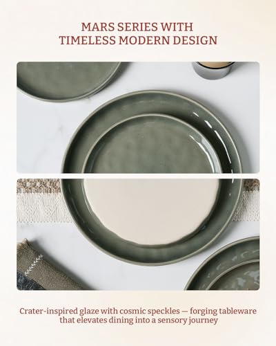 Mars Stoneware Dinnerware Set for 4 (Sage Green / Set(12pcs))