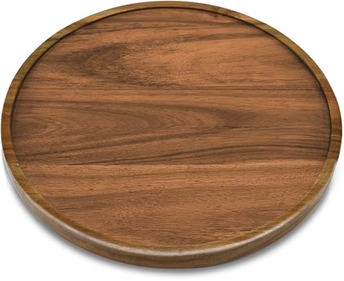 11" Acacia Wood Lazy Susan Organizer Kitchen Turntable for Cabinet Pantry Table Organization