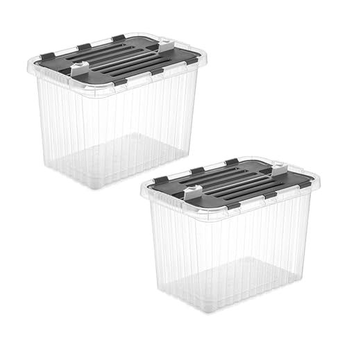 26 L Deep Storage Container with Hinged Lid 27.5 Quart