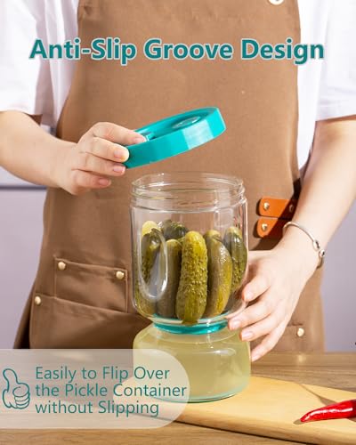 Pickle Jar with Strainer Flip (8-Peacock Blue / 51oz 1pc)