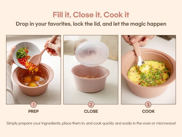 Microwave Silicone Steamer for Baby Food (Terracotta Rose / 550ml + 800ml)