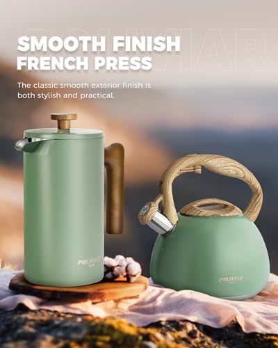 POLIVIAR French Press Coffee Maker (Green)