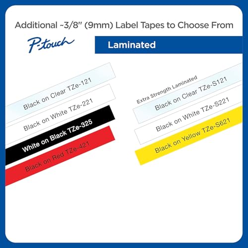 R) TZe-221 Black-On-White Tape, 0.38in. x 26.2ft., BRTTZ221