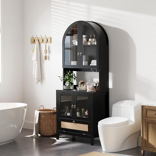 75'' Tall Arched Pantry Cabinet (75'' / Black)