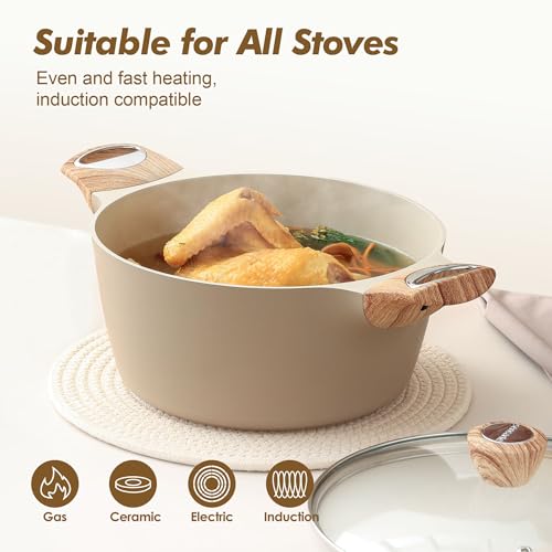 Ceramic Nonstick Pot (4.5 + 6.6 Quarts / Ceramic Taupe)