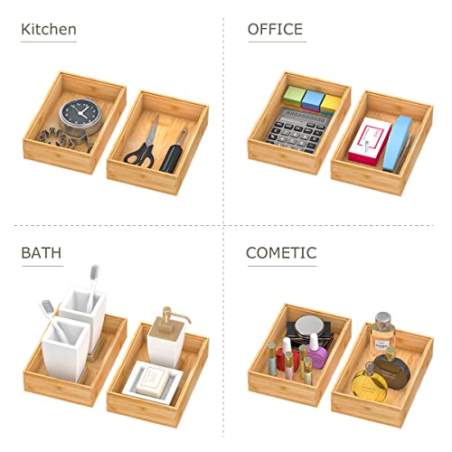 Bamboo Kitchen Drawer Organizer 9"x 6" (2 Count)