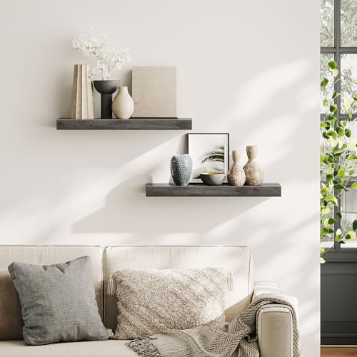 Floating Shelves for Wall (Charcoal Gray / 23.6 Inches)