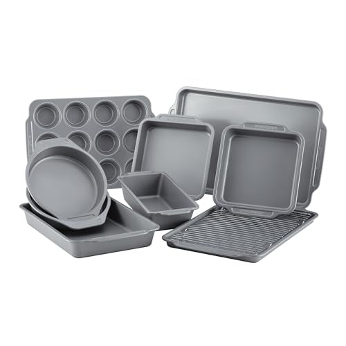 Nonstick Bakeware Set with Cooling Rack for Baking (10-Piece)