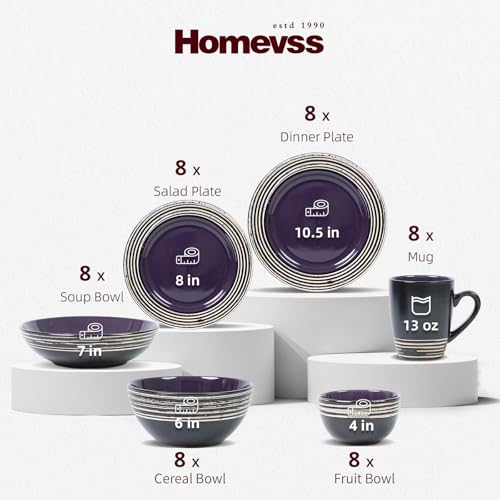 48 Piece Dinnerware Set (Lavender / Service for 8 - 48pc Set)