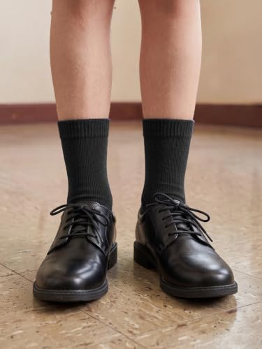 Unisex Kids Boys Girls Soft Cotton School Socks 4 (Small / Black)