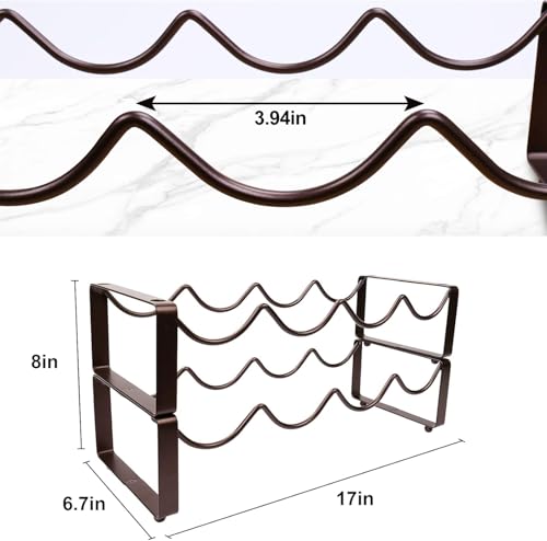 Stackable Wine Rack Countertop (Brown / 2 Tier)