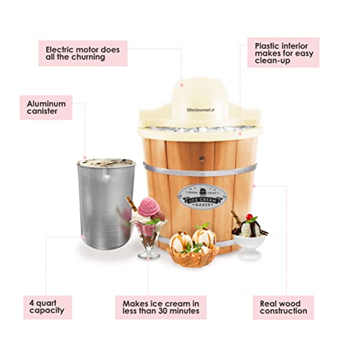 EIM 924LX 4Qt Old Fashioned Electric Ice Cream Maker