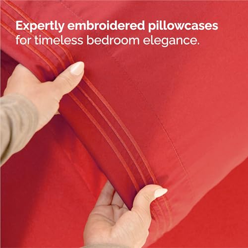 Split King Size 5 Piece Sheet Set (27 - Red / Split King Size)