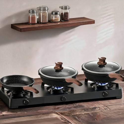 12PCS Nonstick Deep Frying Pan with Lid Cookware Set