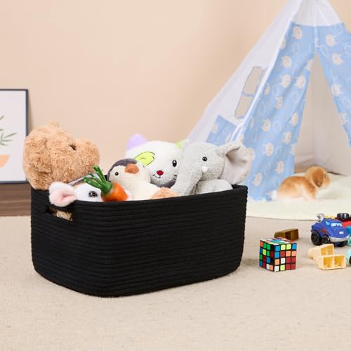 Large Storage Baskets for Shelves (3pcs-L17×W13×H7.5" / Black)
