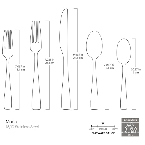 Moda 20 Piece 18 (20-Piece Flatware Set, Mirror)