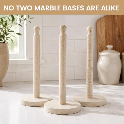 Beige Marble Paper Towel Holder Countertop (Moleanos Beige)