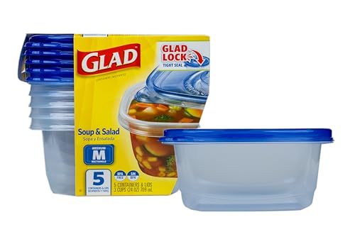 GladWare Medium Rectangle Food Storage Containers (Rectangle / 24 oz - 5 Count)