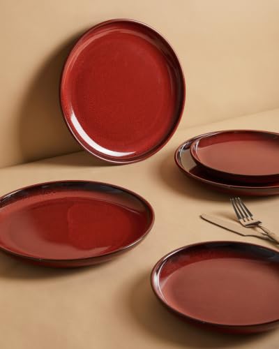 Stoneware Dinnerware Sets for 4 (Terracotta Red / Set (12pcs))