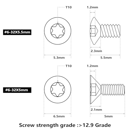60 Pcs 6 32x5.5mm