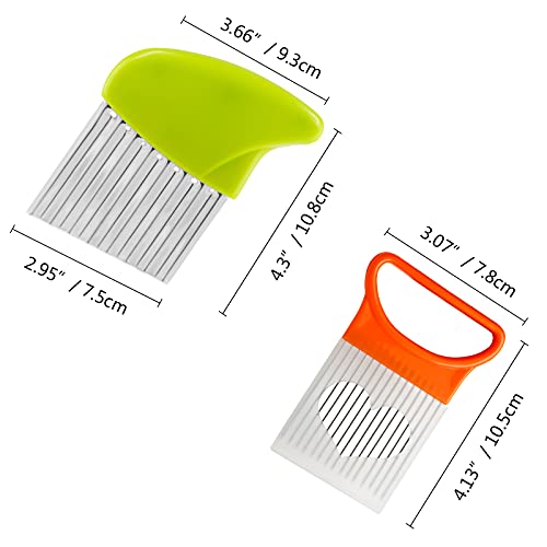 Stainless Steel Potato Crinkle Cutter Knife Set (Green & Pink & Blue & Orange)