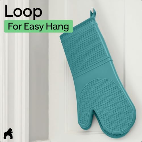 Silicone Oven Mitts (Turquoise / 14.5" Oven Mitts)