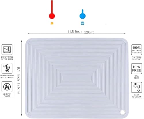 Blue Silicone Trivets Mats Set 2 for Hot Dishes (Blue)
