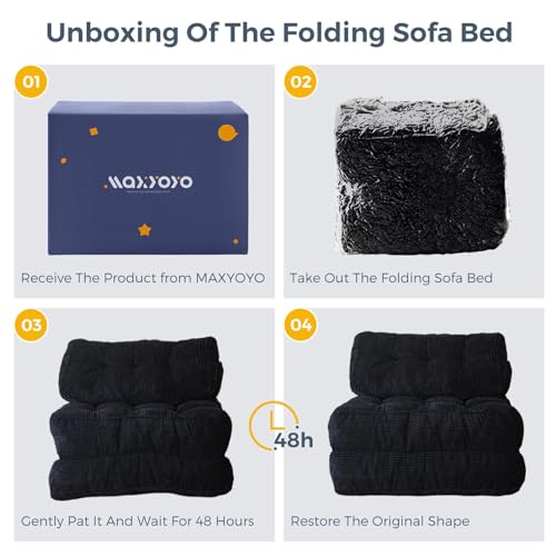 Folding Sofa Bed (Black / Single)