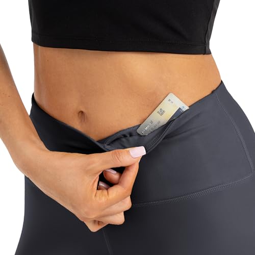 High Waist Butt Lifting Leggings for Women Buttery Soft Breathable Yoga Pants with Hidden Pocket Tummy Control Gym Dark Grey (X-Large / Dark Grey)