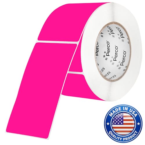 Neon Pink 3x5 Inch Perforated Sticker Labels (Mini Roll / Neon Pink)