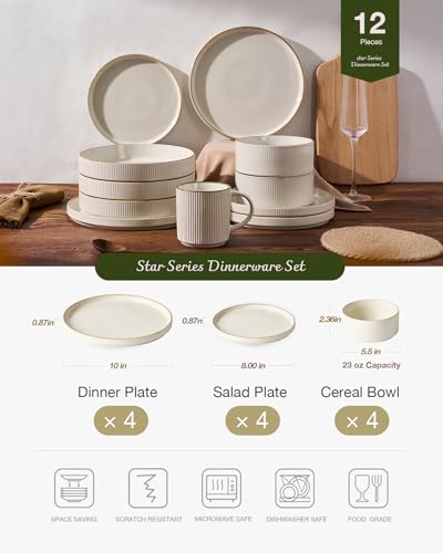 Star Stoneware Dinnerware Sets (White)