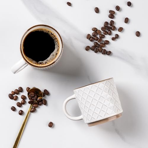 6 OZ Stackable Coffee Mugs Set of 4 (Off-White / 6 Ounces)