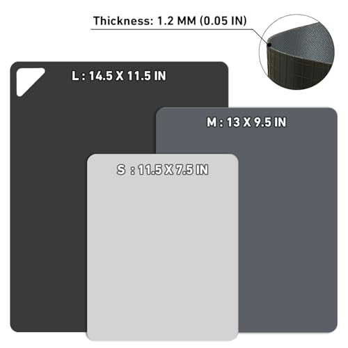 Flexible Plastic Cutting Boards Mats for Kitchen (Multi Grey - S&M&L - 3)