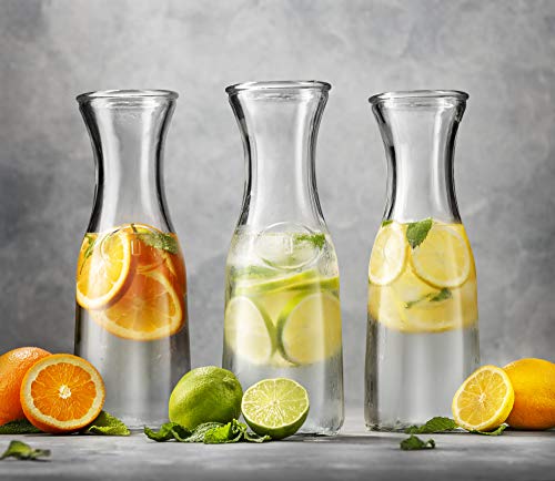 Glass Carafes with Lids (Set of 4, 1 Liter)