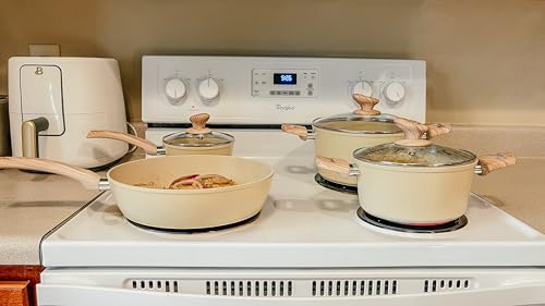 12 Piece Kitchen Cookware Sets (12-piece / Beige)