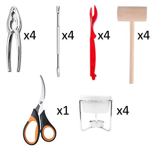 21 Pcs Seafood Tools Set includes 4 Crab Forks